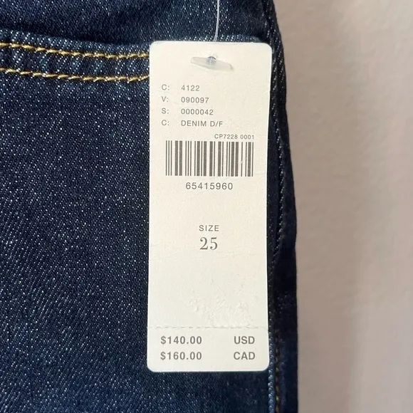 Anthropologie Pilcro and the Letterpress The Split Straight Jeans Dark Denim 25