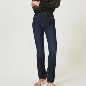 Anthropologie Pilcro and the Letterpress The Split Straight Jeans Dark Denim 25