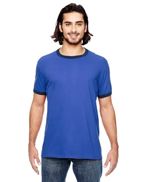 Anvil Lightweight Ringer T-Shirt | H Blue/ Tr Navy