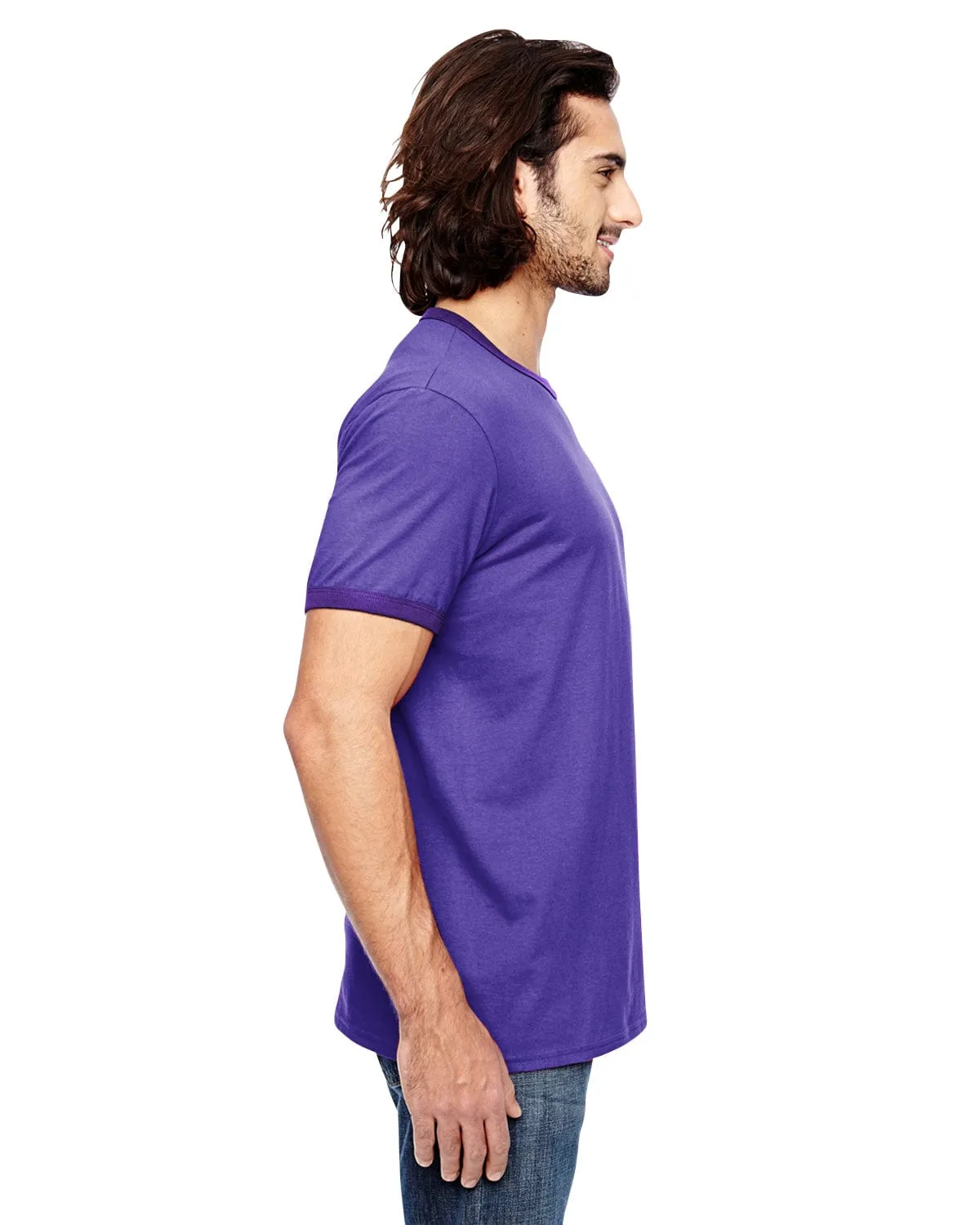 Anvil Lightweight Ringer T-Shirt | H Purple/ Tr Pur
