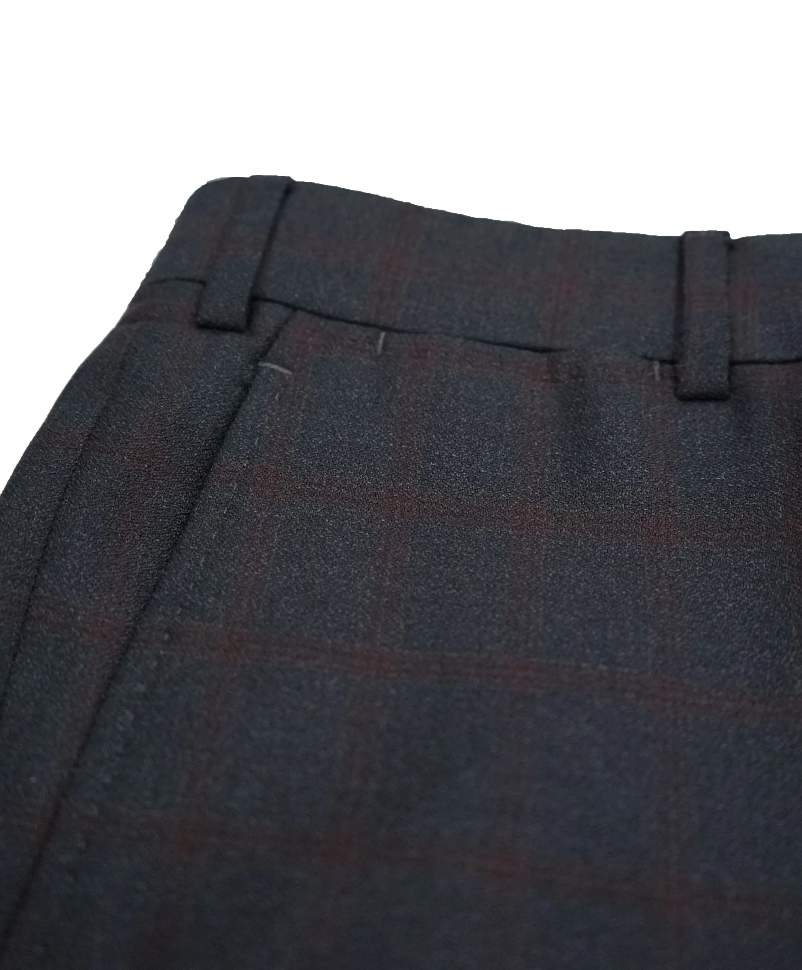 ARMANI COLLEZIONI - G Line Steel Gray / Red & Burgundy Plaid Suit - 48R