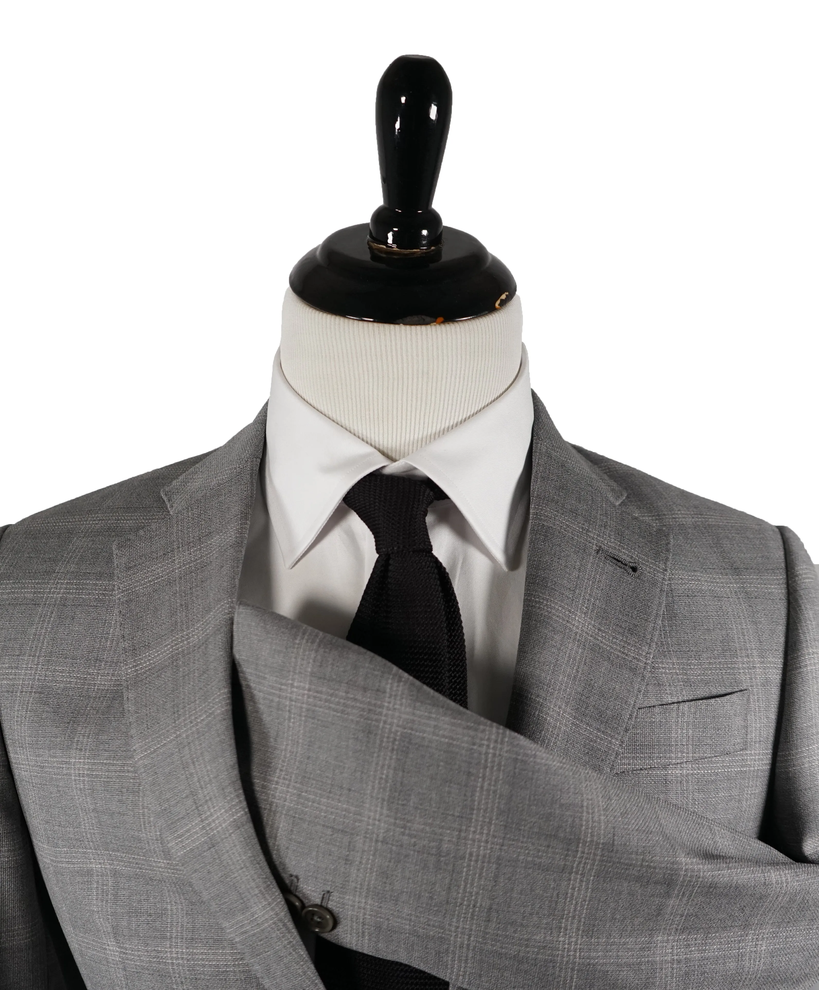 ARMANI COLLEZIONI -Textured Gray Plaid Check “G Line” Wool Suit - 42R