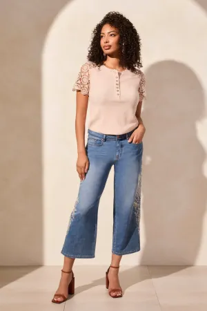 Audrey Girlfriend Crop Jean w/ Embellish