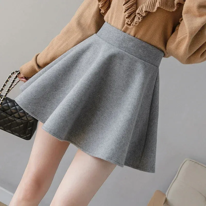 Autumn Fashion Women's Solid Color PU Pleated Skirts Winter Slim Fit High Waisted Unique Zippered Women Mini Leather Skirt