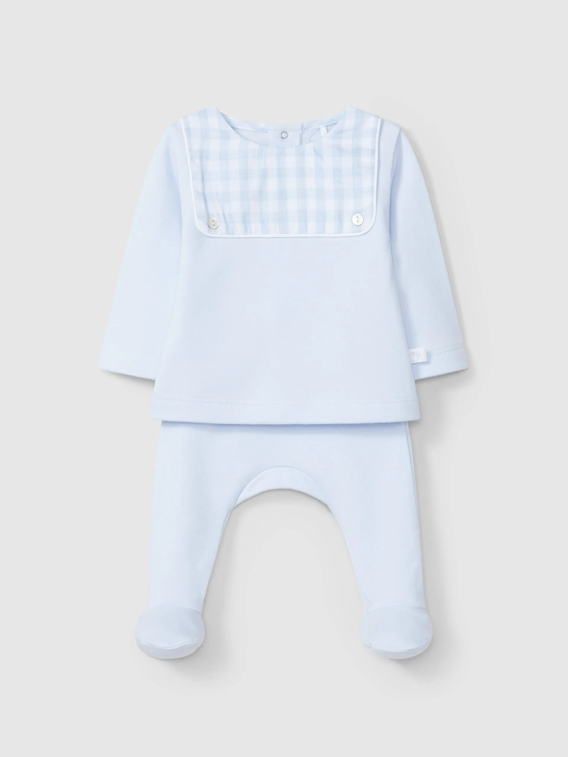 AW24 Laranjinha Baby Boys Blue & White Check Set I4026