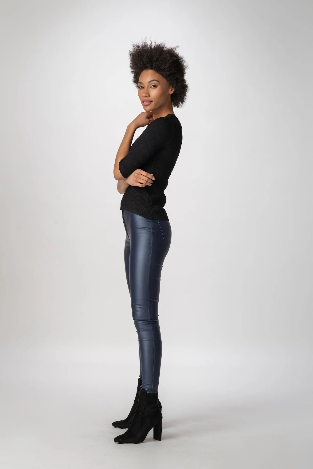BA Metallic Waxed Jeans