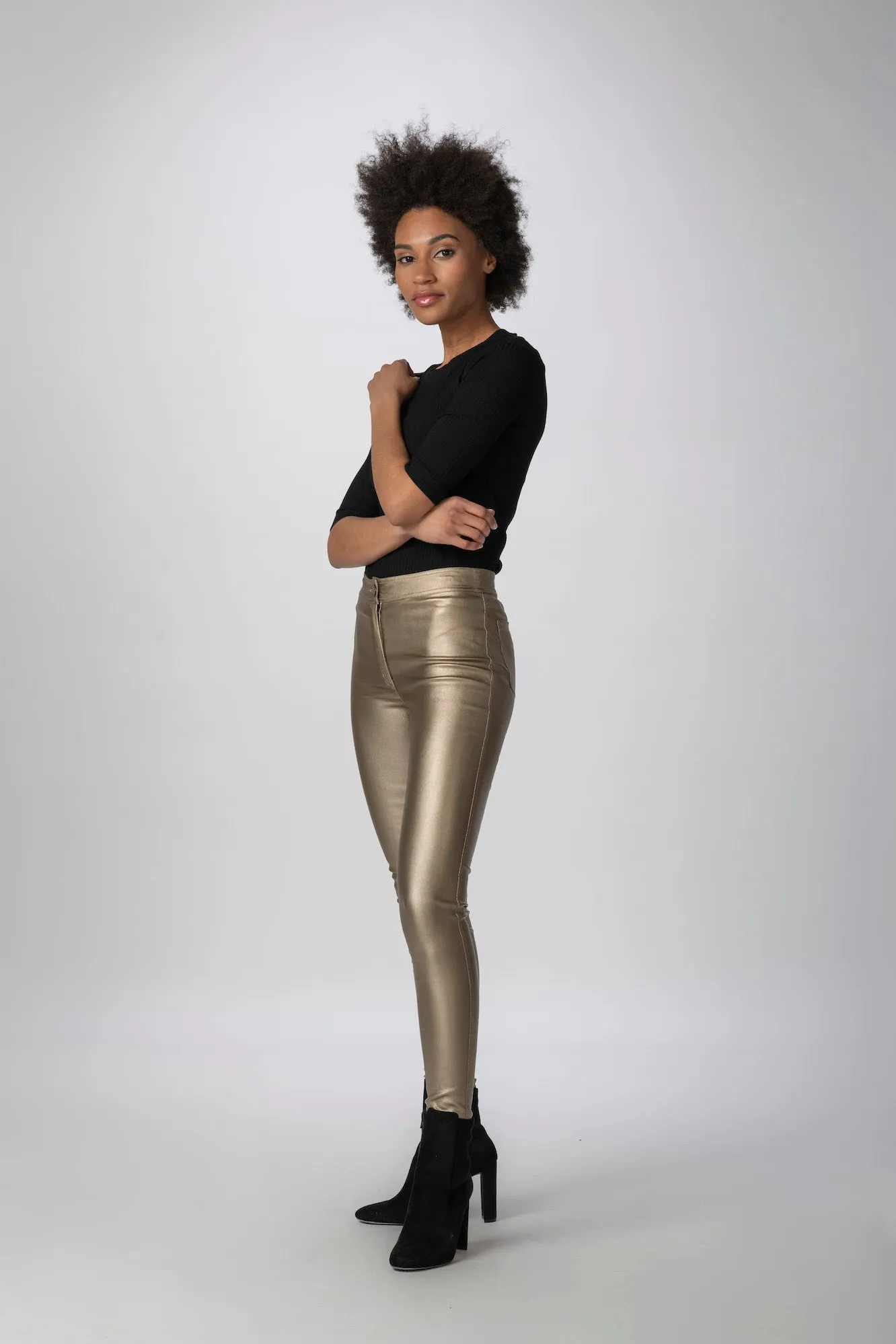 BA Metallic Waxed Jeans