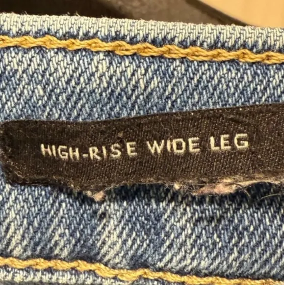 Banana Republic High Rise Wide Leg Jeans with Raw Hem