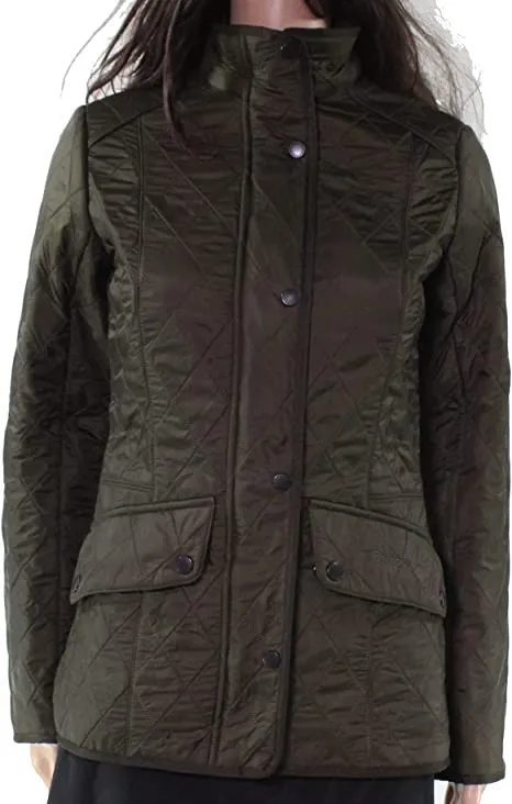 Barbour Womens Jacket Deep UK 8 Fleece-Lined Quilted Green 4