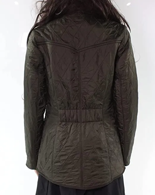 Barbour Womens Jacket Deep UK 8 Fleece-Lined Quilted Green 4