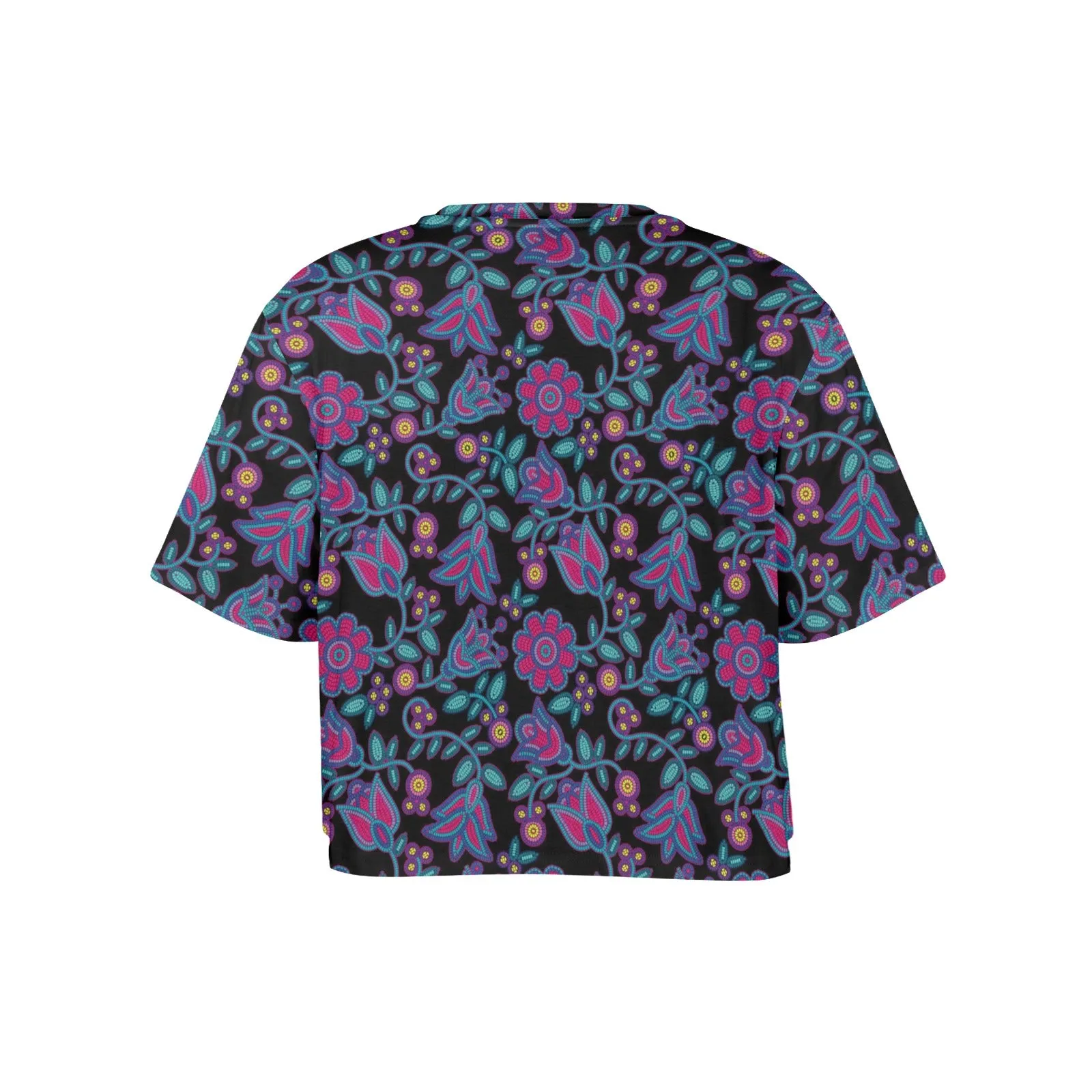 Beaded Nouveau Coal Women's Cropped T-shirt