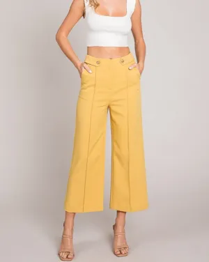 BETTER WITH YOU TWILL CROPPED PANT - YELLOW