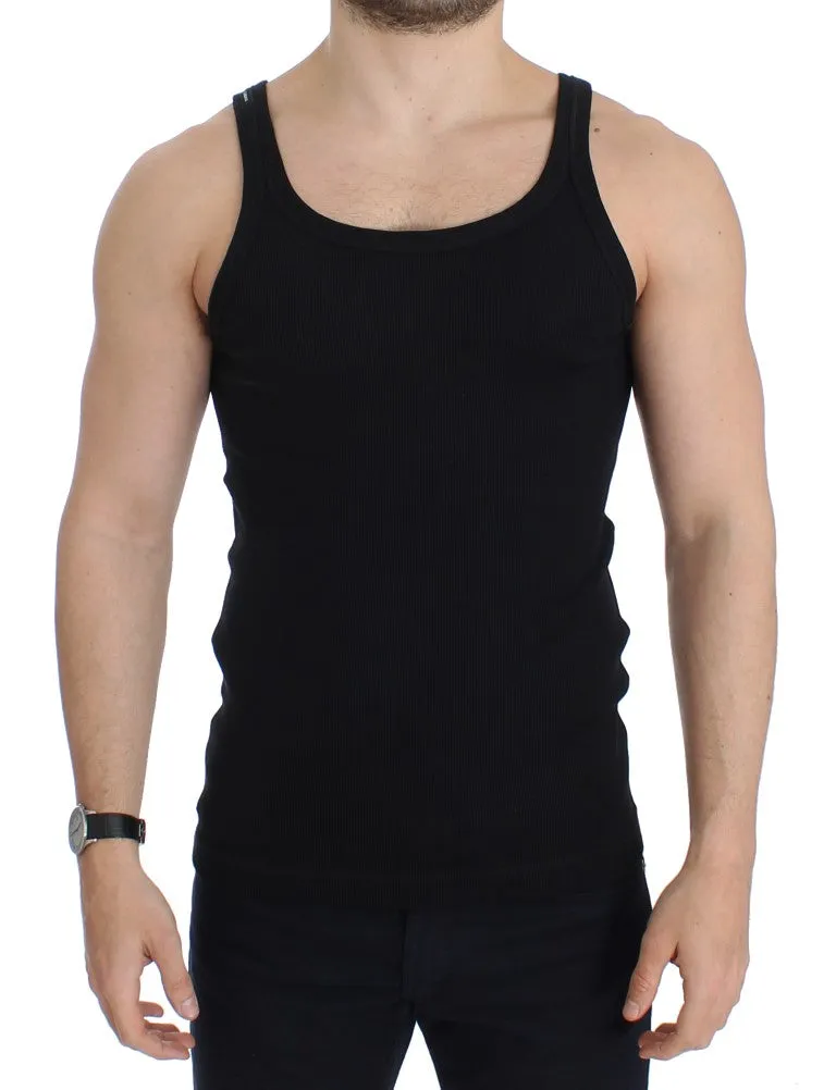 Black cotton crewneck t-shirt