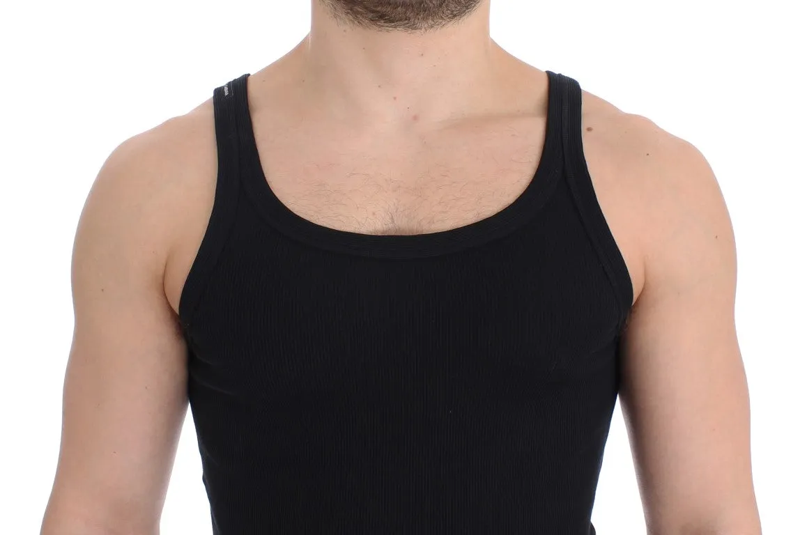 Black cotton crewneck t-shirt