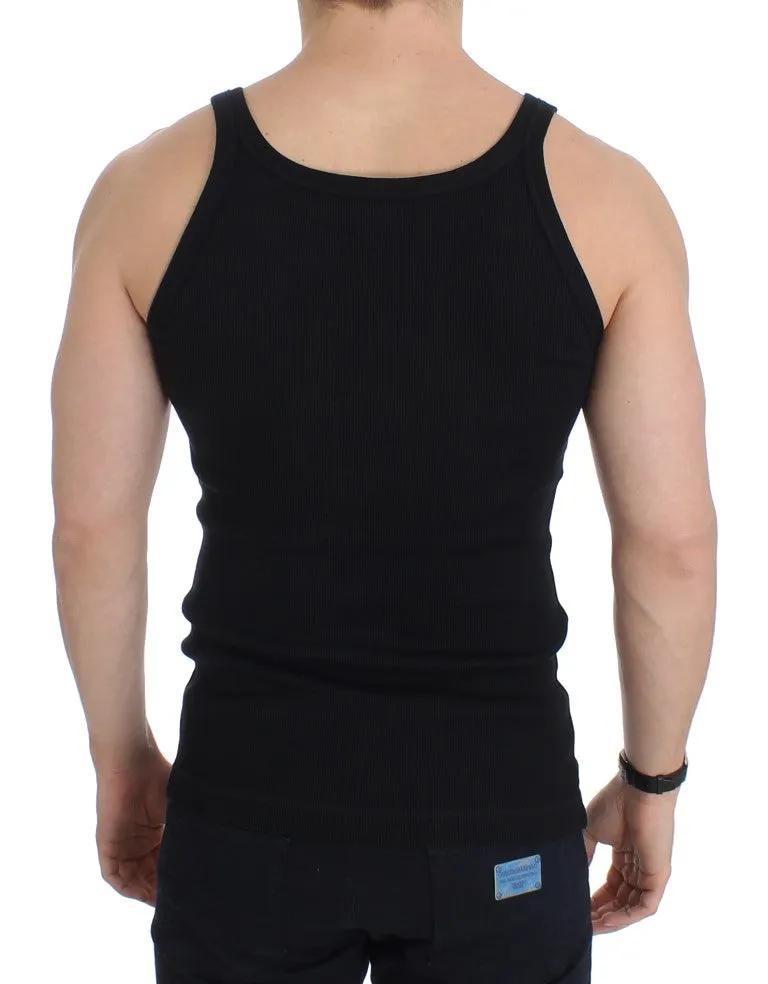 Black cotton crewneck t-shirt