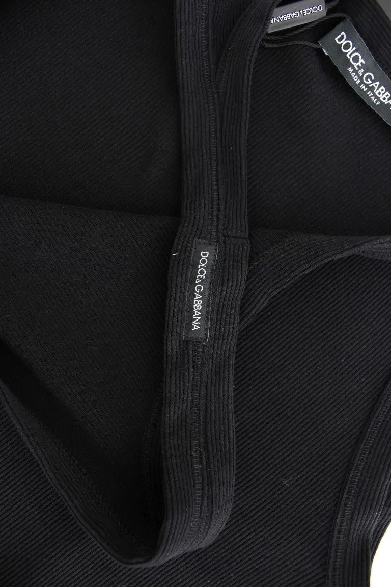 Black cotton crewneck t-shirt