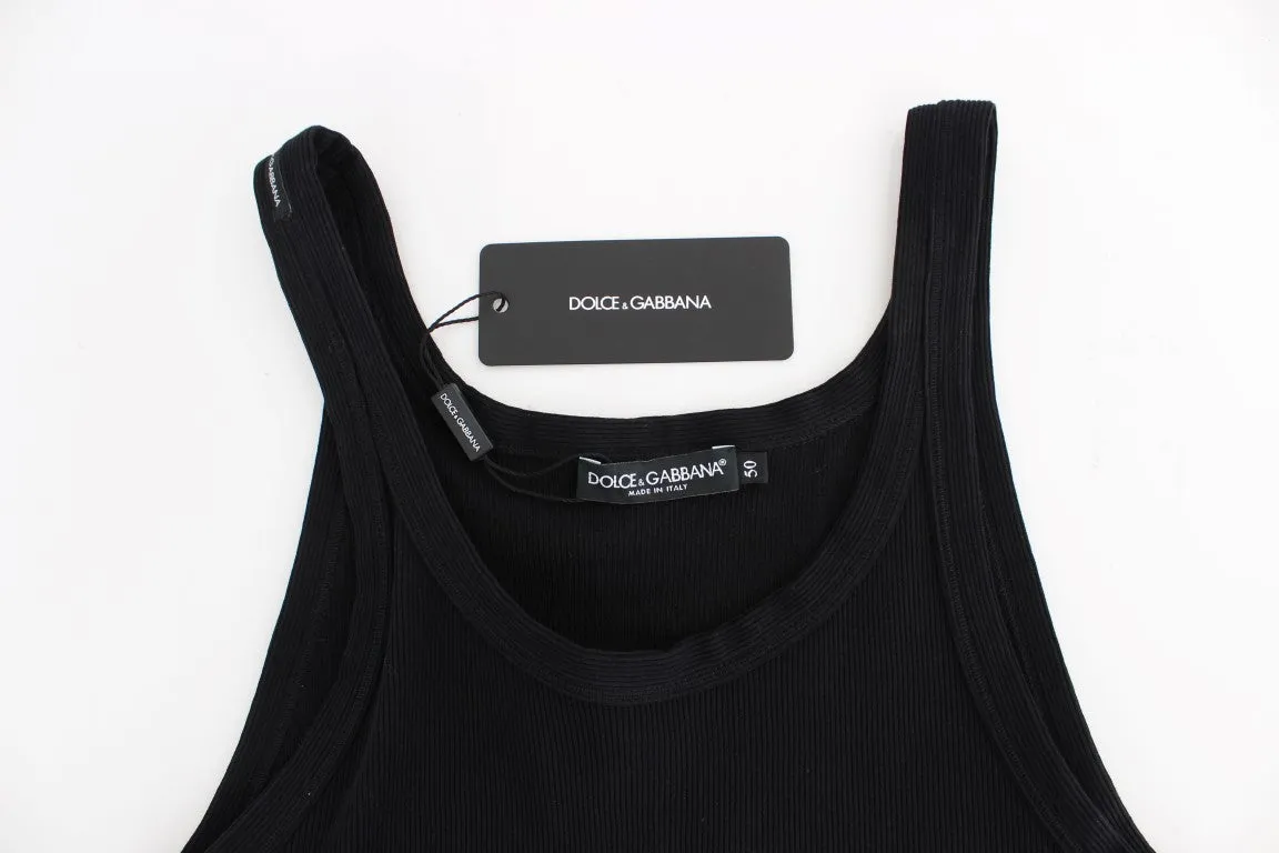 Black cotton crewneck t-shirt