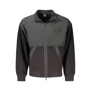 Black Cotton Men Jacket