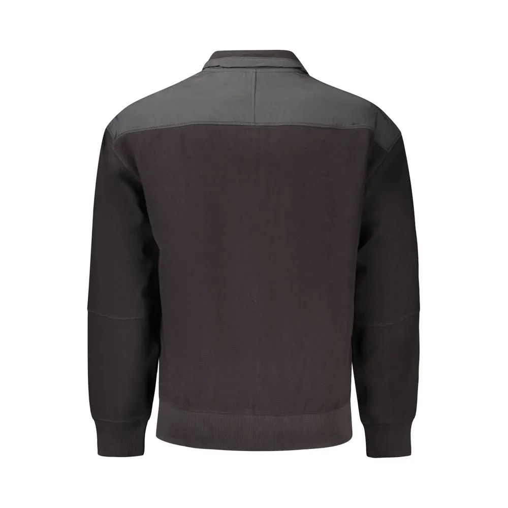Black Cotton Men Jacket