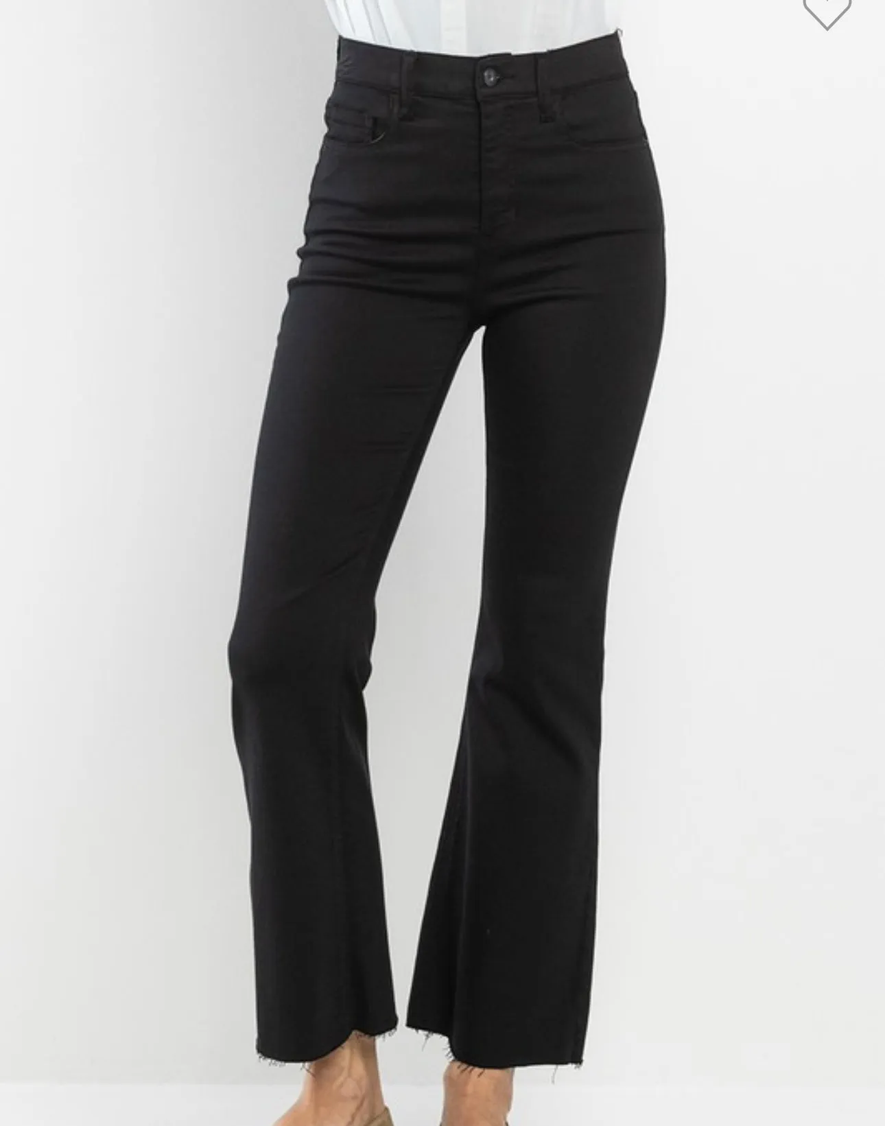 Black High Rise Kick Flare Jeans