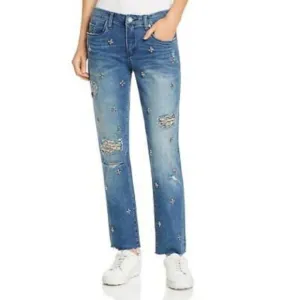 BLANKNYC Cropped Girlfriend Gemmed Jeans