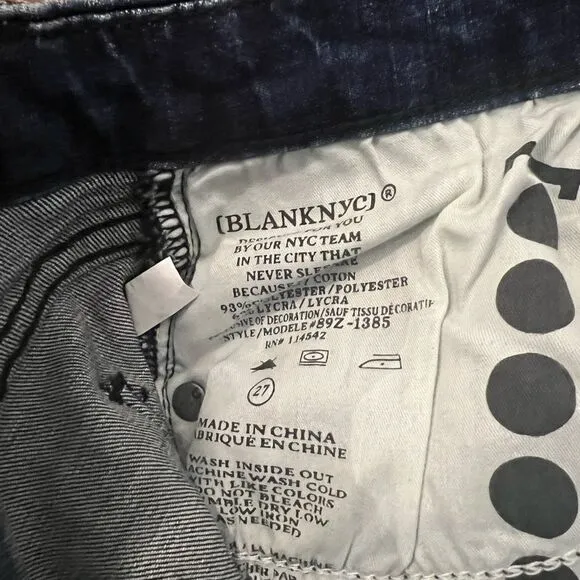 BLANKNYC Cropped Girlfriend Gemmed Jeans