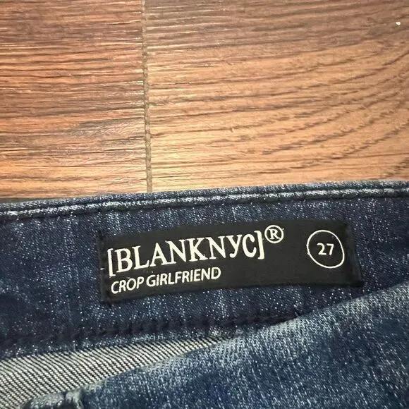 BLANKNYC Cropped Girlfriend Gemmed Jeans