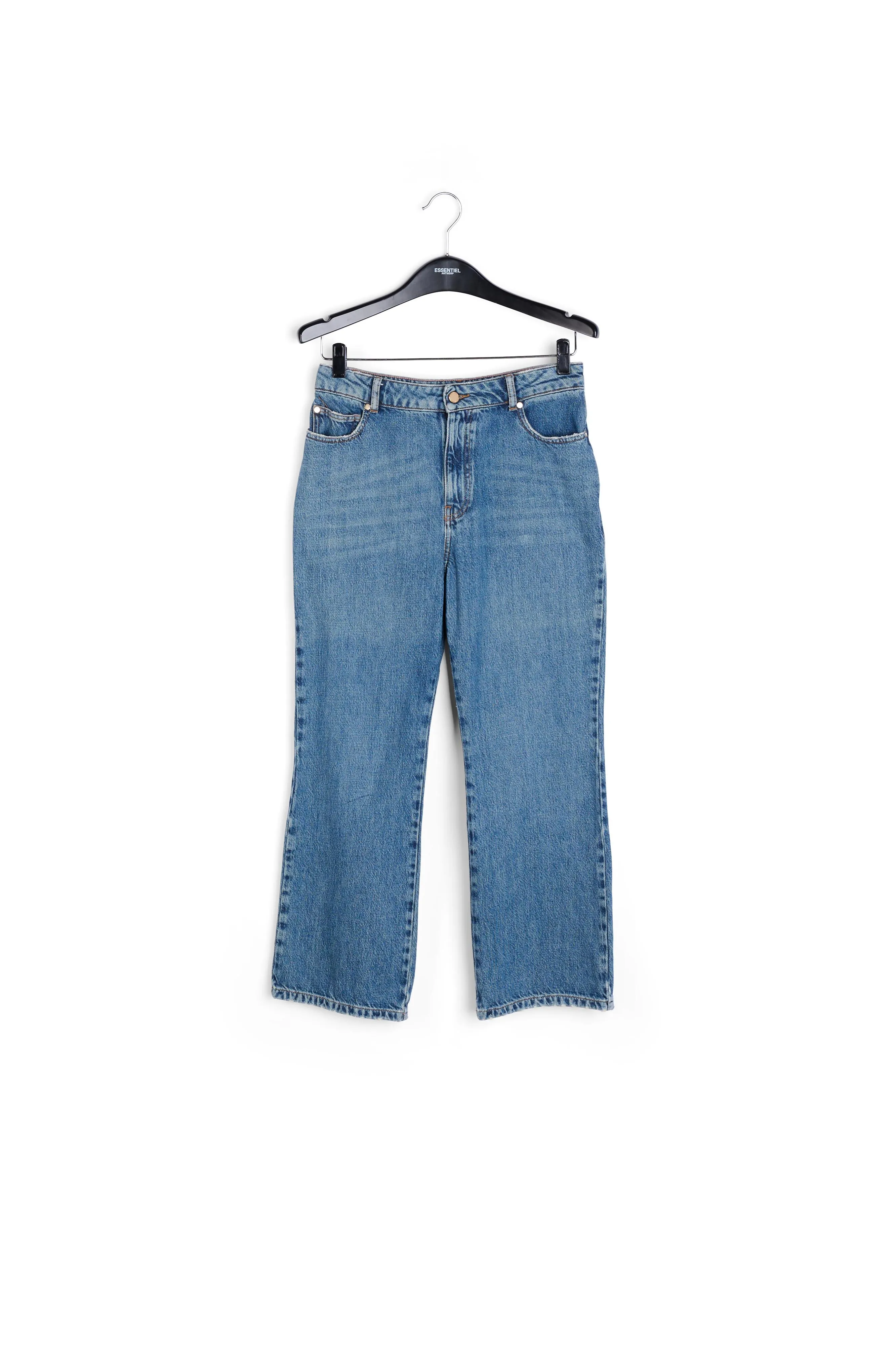 Blue cotton-stretch flared-fit jeans