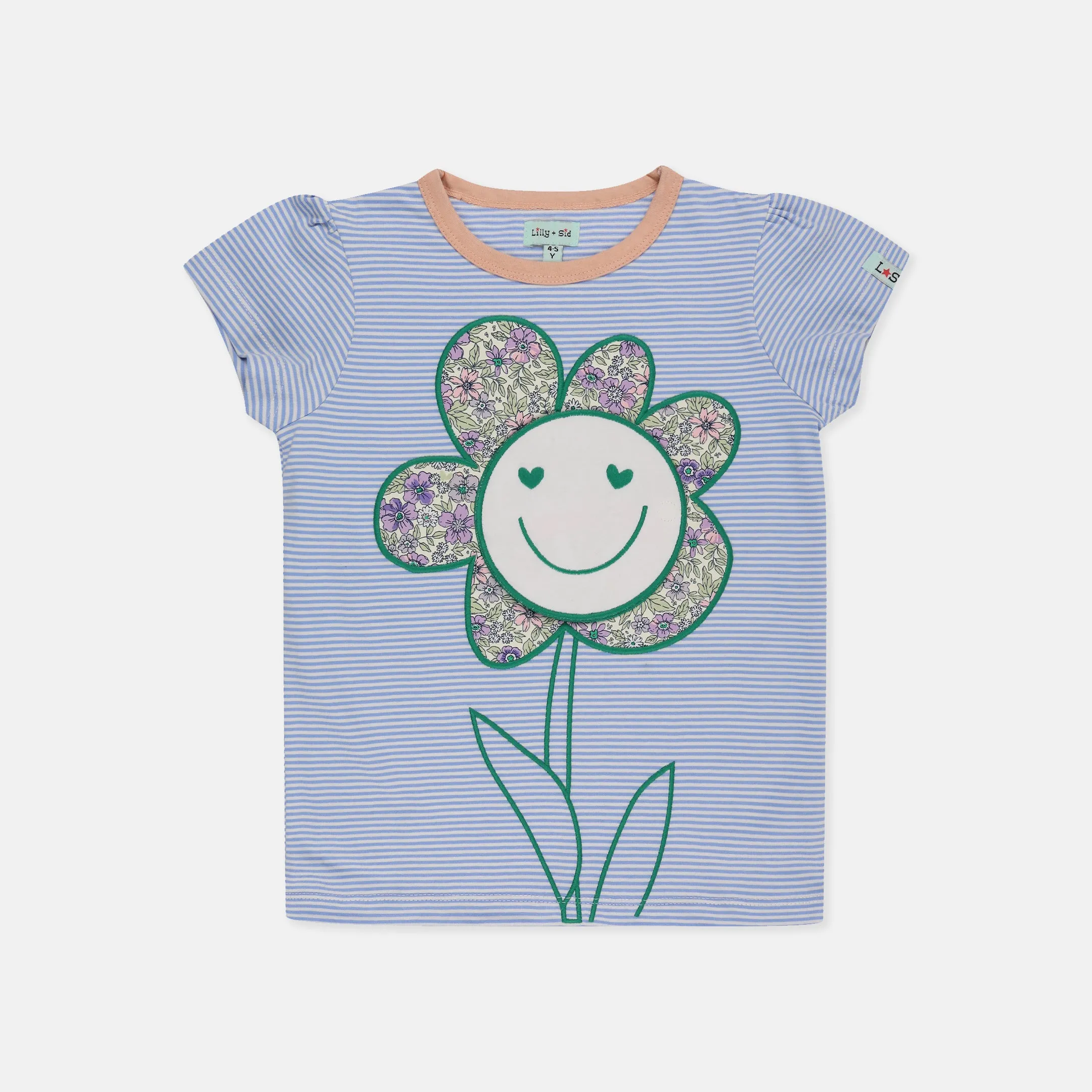 Blue Floral Applique Top