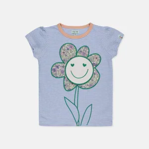 Blue Floral Applique Top