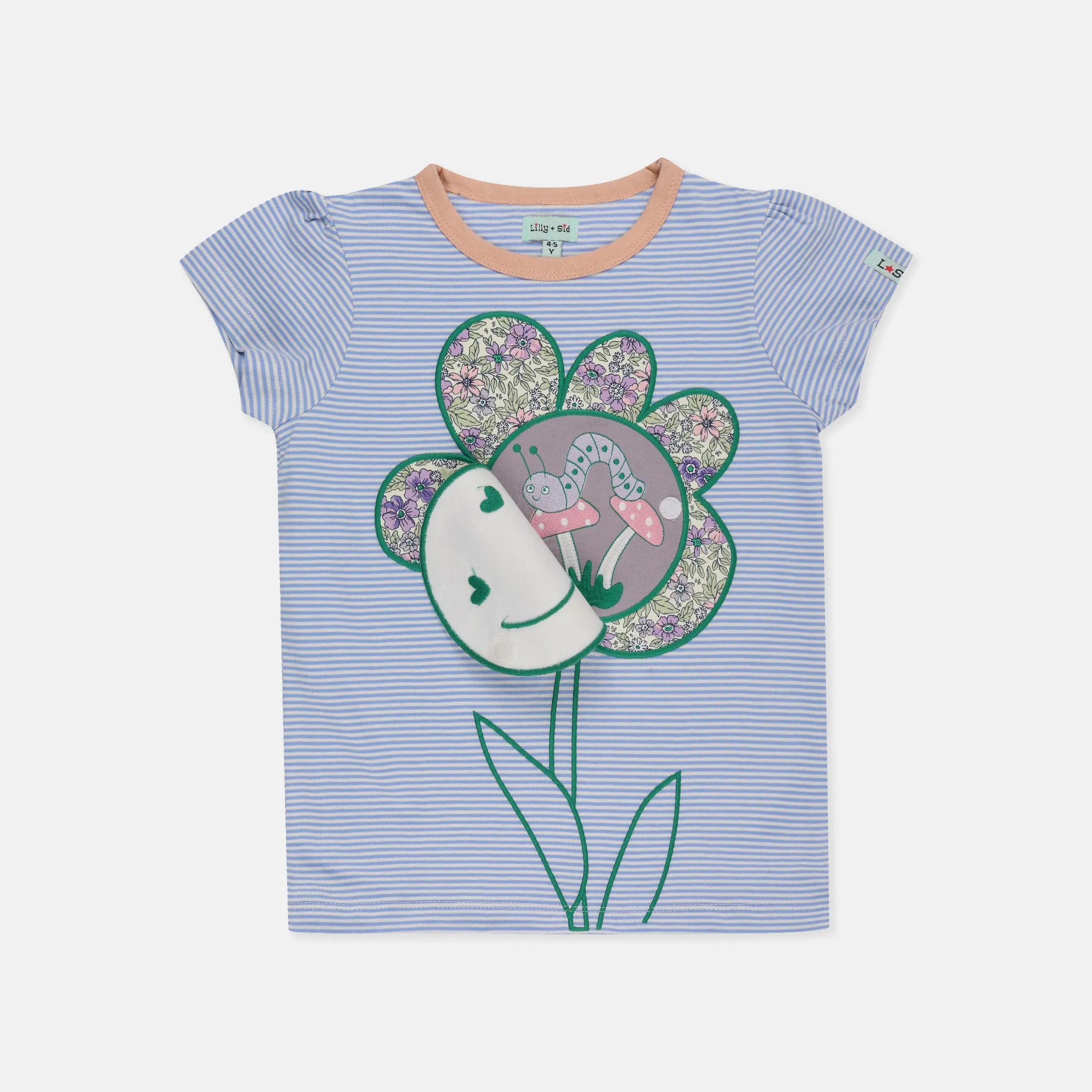 Blue Floral Applique Top