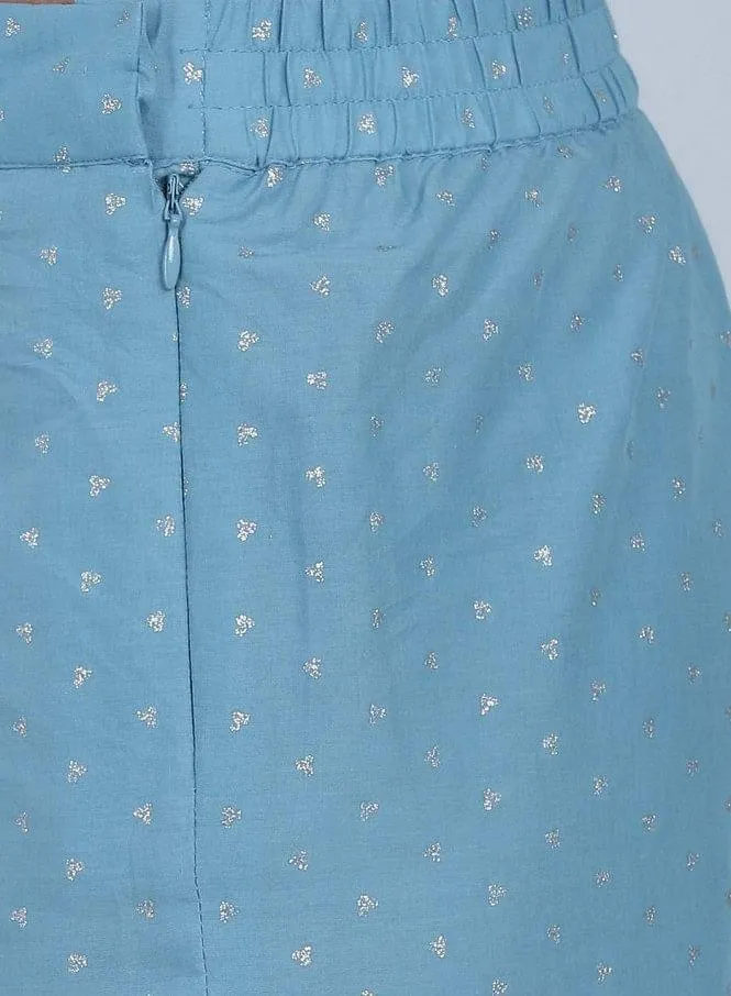 Blue Printed Pants