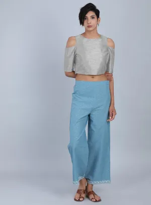 Blue Printed Pants