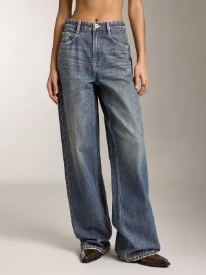 Blue Wide Leg Jeans