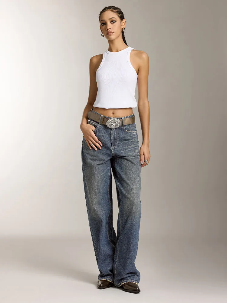 Blue Wide Leg Jeans