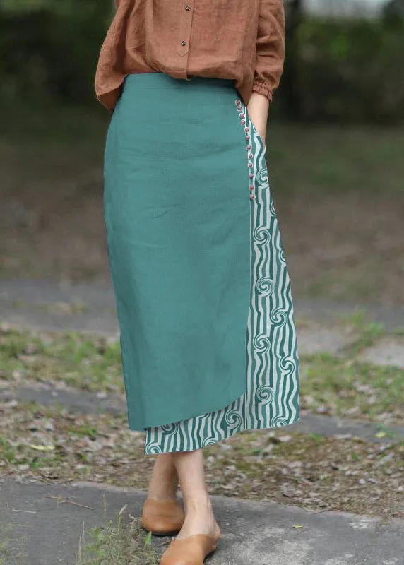 Boutique White asymmetrical design elastic waist A Line Skirts Spring