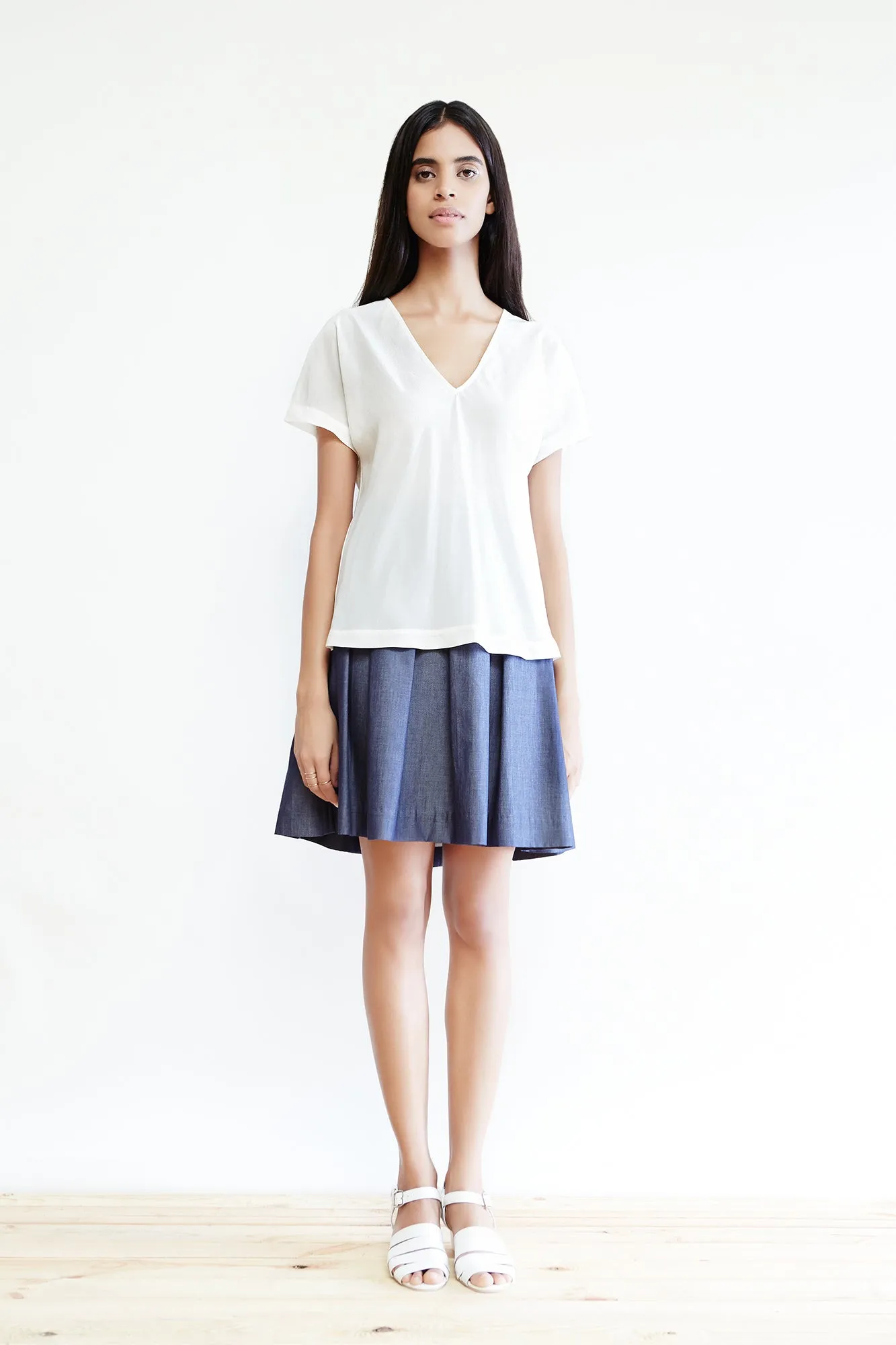 Box Pleated A-Line Skirt