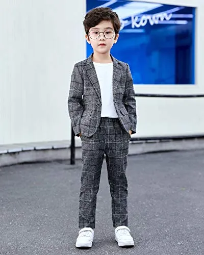 Boys Plaid Blazer Set