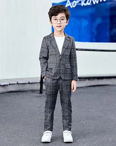 Boys Plaid Blazer Set