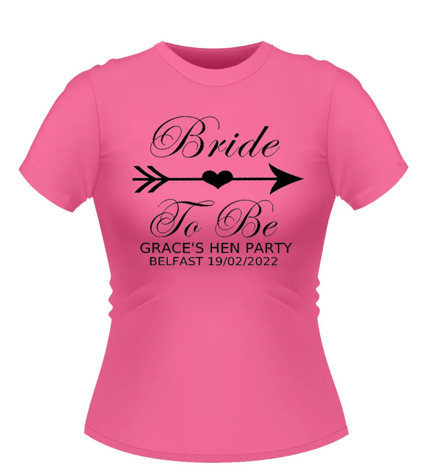 Bride to Be 'Bride Tribe' design Personalised Hen Party Tshirt