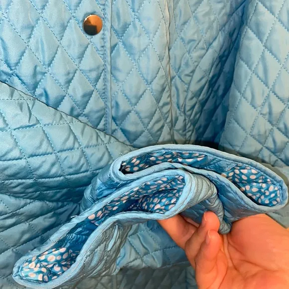 BRIGGS NEW YORK BLUE DIAMOND QUILTED JACKET SZ 12 KATE MIDDLETON Lightweight