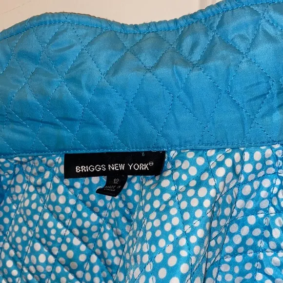 BRIGGS NEW YORK BLUE DIAMOND QUILTED JACKET SZ 12 KATE MIDDLETON Lightweight