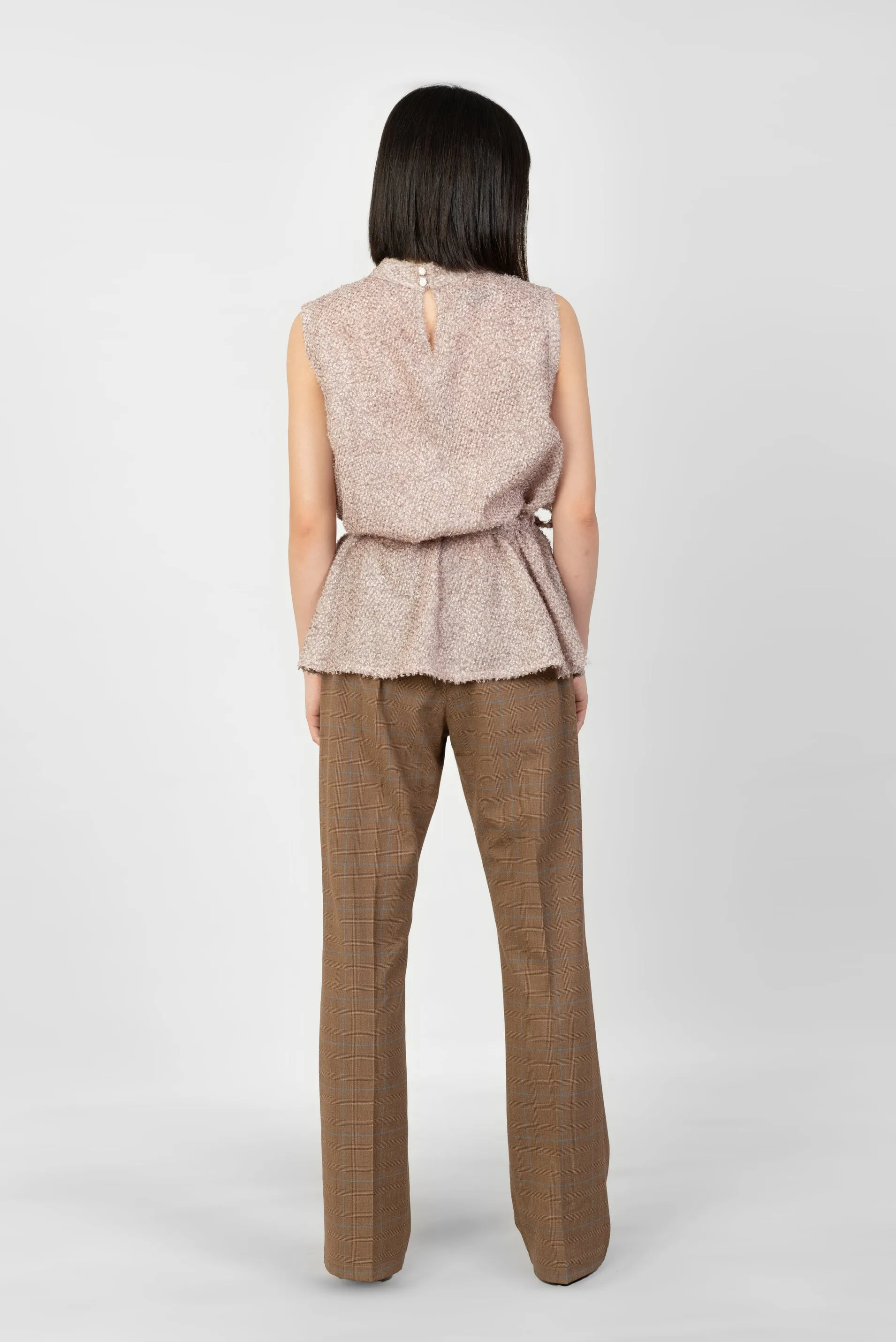 Brown Thin Plaid Pants