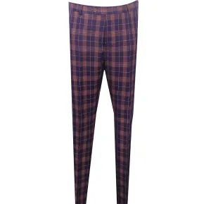 Brown/Navy Santena Plaid Pants