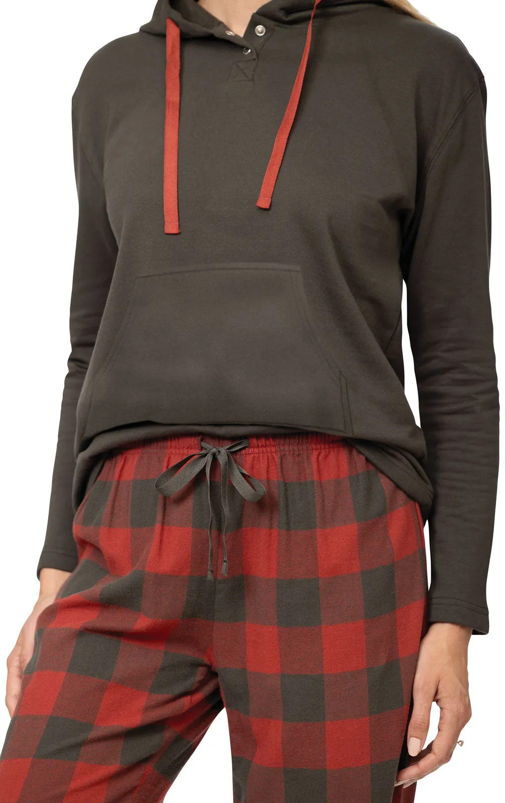 Buffalo Plaid Hoodie Pajamas - Couples
