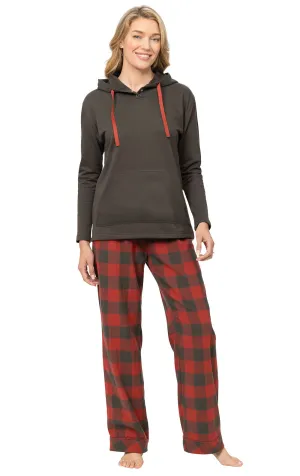 Buffalo Plaid Hoodie Pajamas - Couples