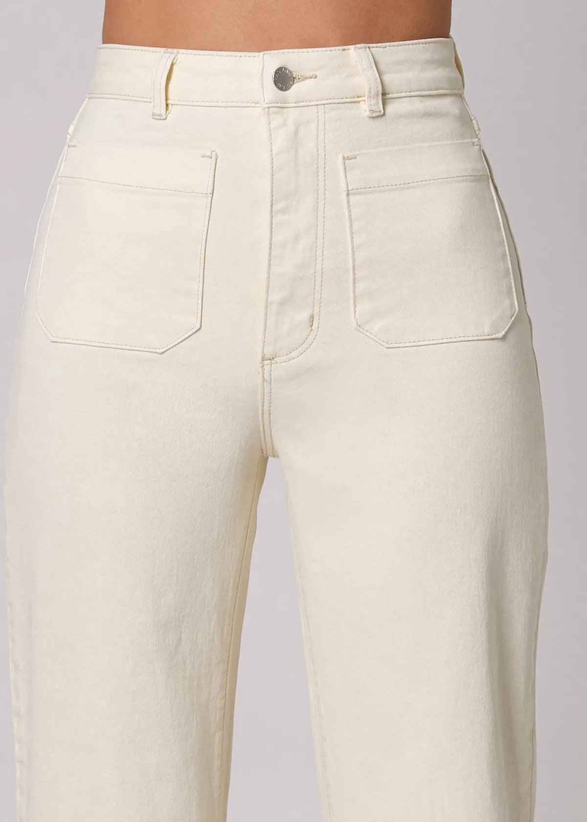 Buttercream Stretch Denim Sailor Jean <br> <i> ankle length </i>