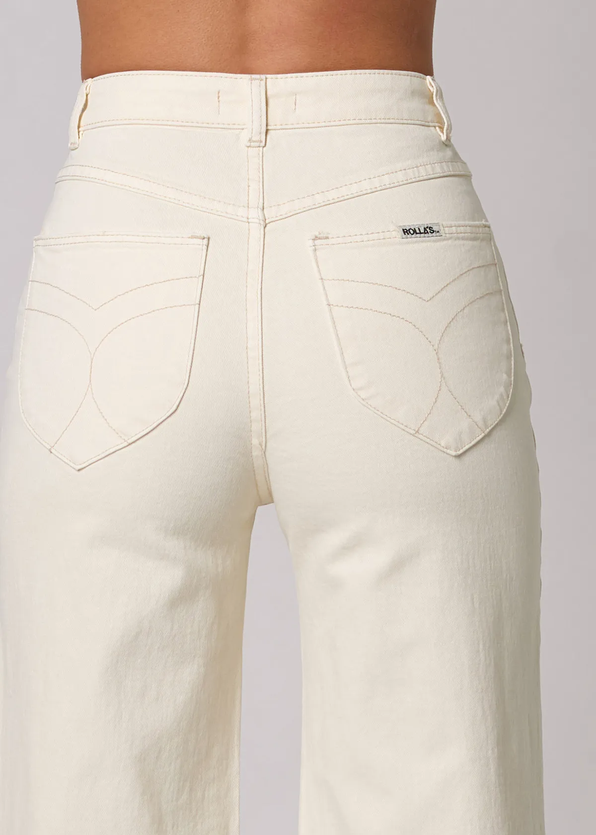 Buttercream Stretch Denim Sailor Jean <br> <i> ankle length </i>