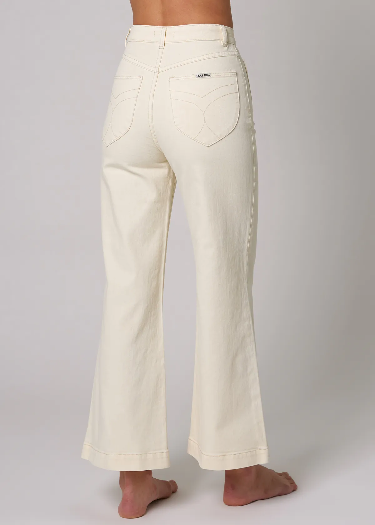 Buttercream Stretch Denim Sailor Jean <br> <i> ankle length </i>