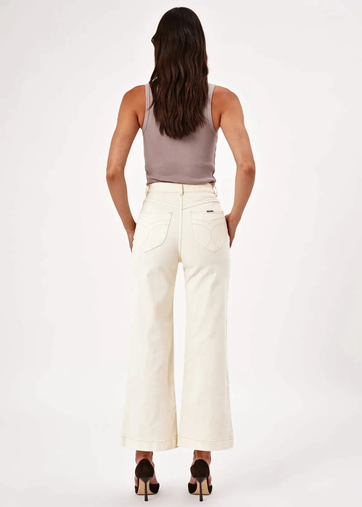 Buttercream Stretch Denim Sailor Jean <br> <i> ankle length </i>